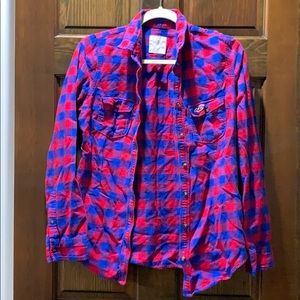 Hollister Red and Blue Flannel